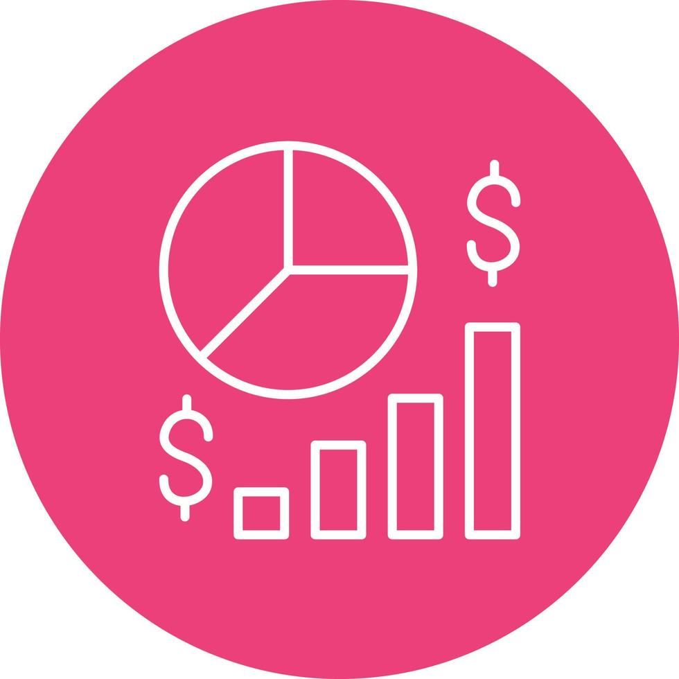 Pie Chart Line Circle Background Icon vector
