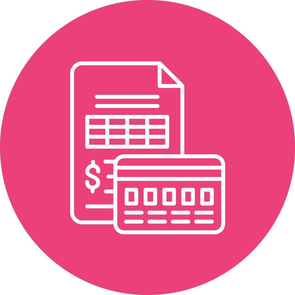 Invoice Payment Line Circle Background Icon vector