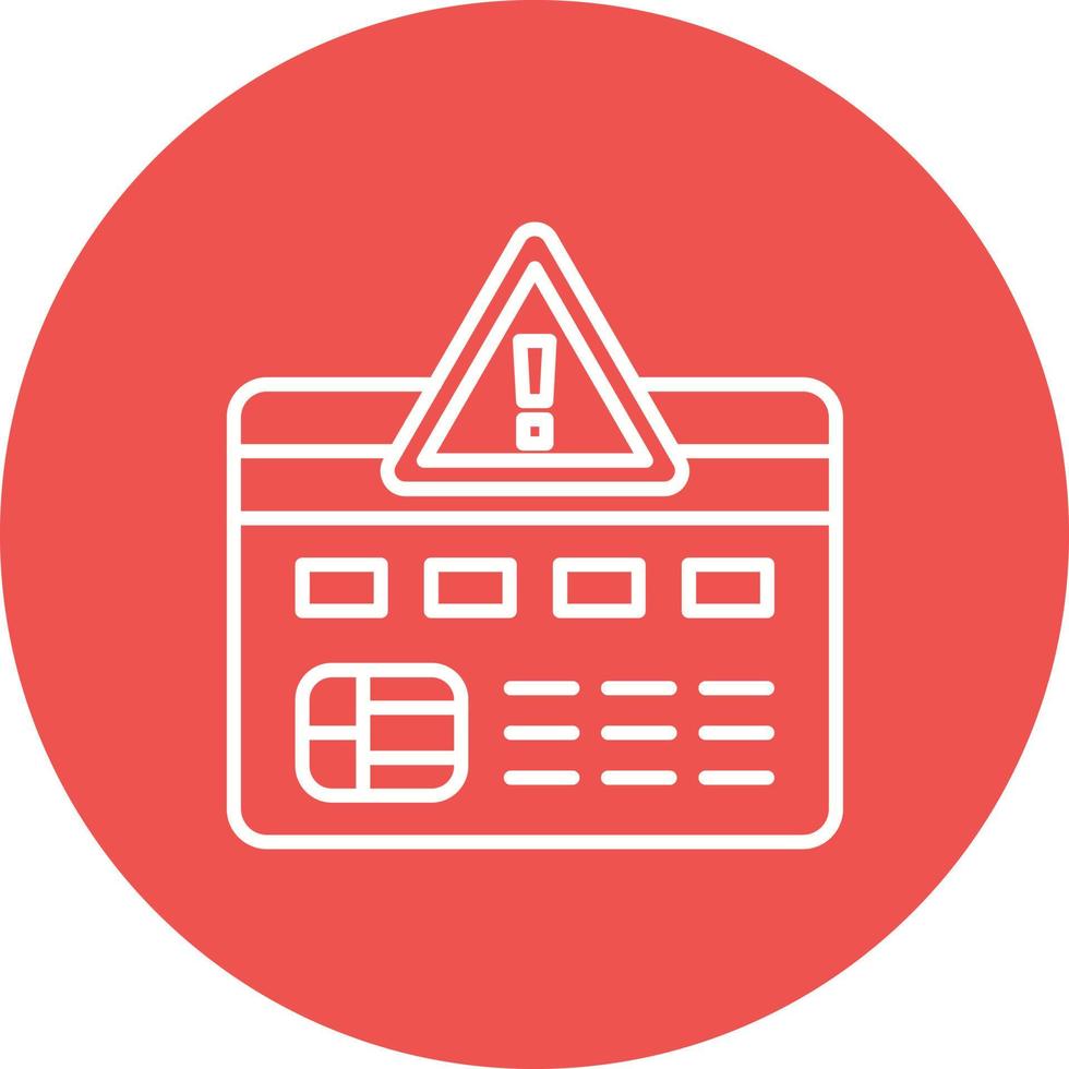 icono de fondo de círculo de línea de alerta de tarjeta de crédito vector