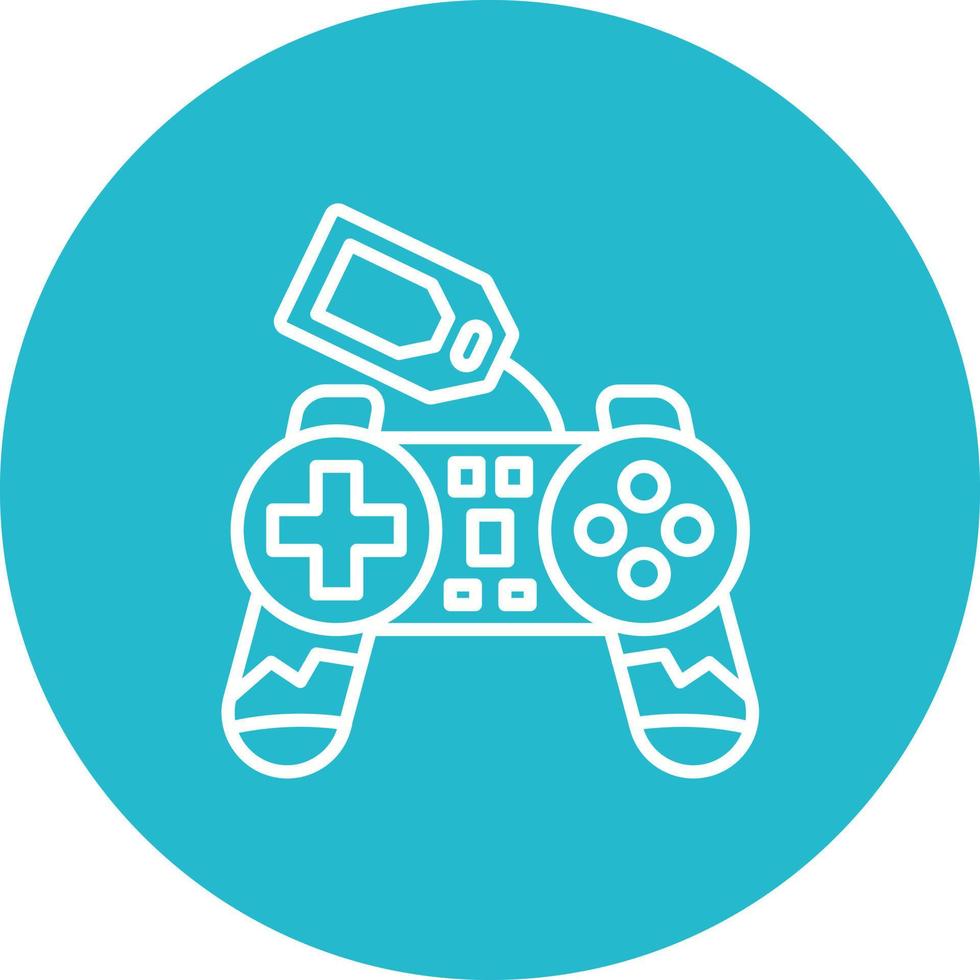 icono de fondo de círculo de línea de venta de gamepad vector