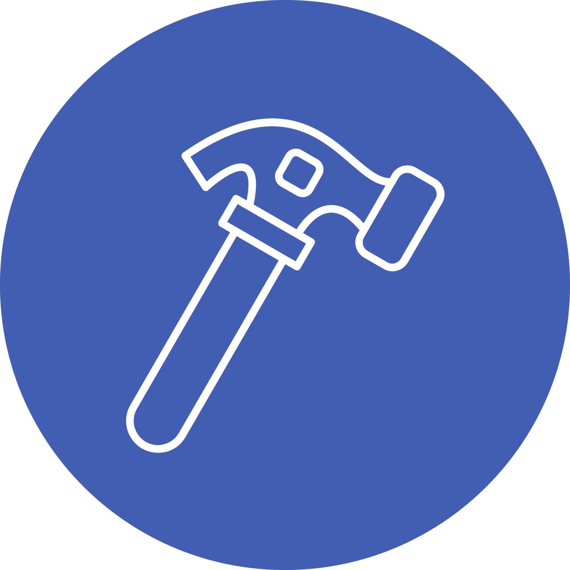 Hammer Line Circle Background Icon 8905420 Vector Art at Vecteezy