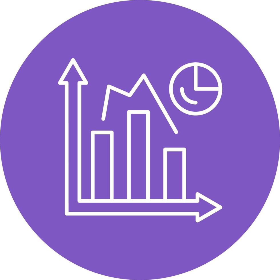 Bar Graph Line Circle Background Icon vector