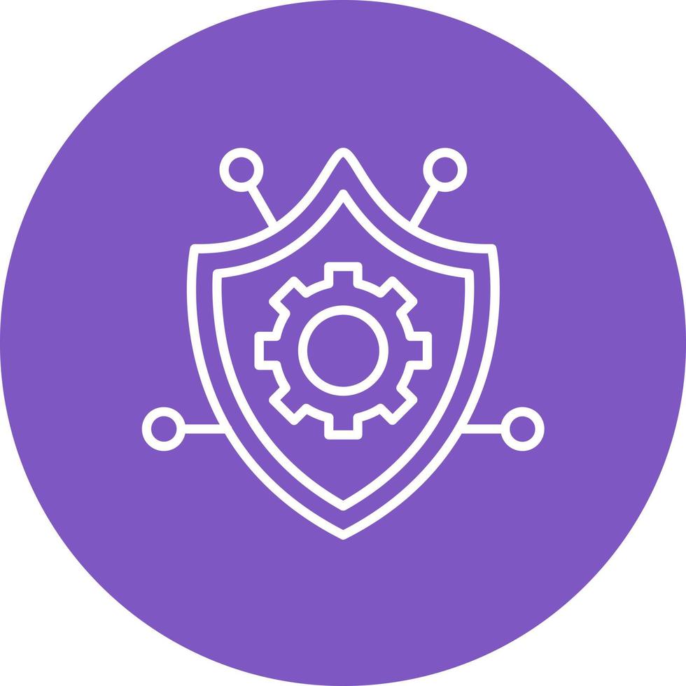 Security Settings Line Circle Background Icon vector