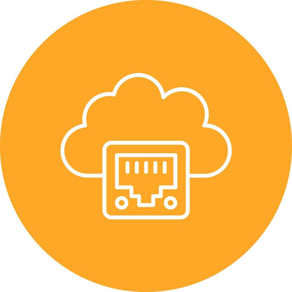 Cloud Ethernet Line Circle Background Icon vector