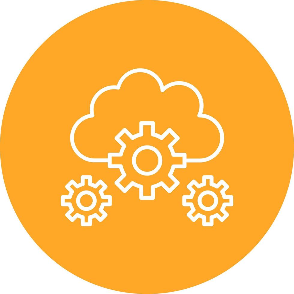 Cloud Setting Line Circle Background Icon vector