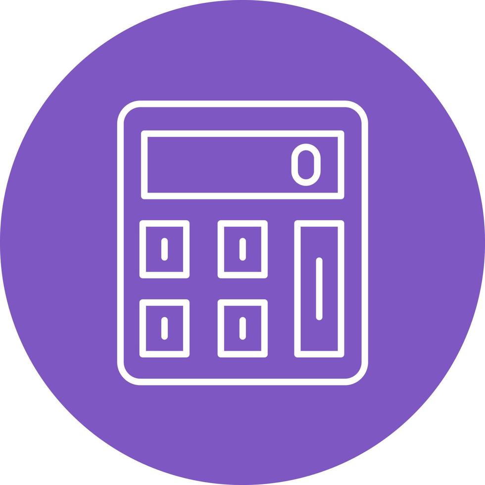 Calculator Line Circle Background Icon vector
