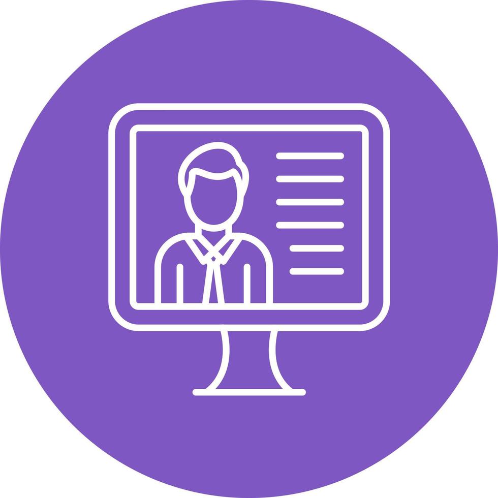 Online Lecture Line Circle Background Icon vector