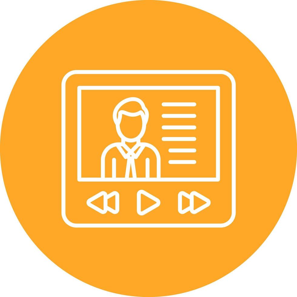 Video Lecture Line Circle Background Icon vector