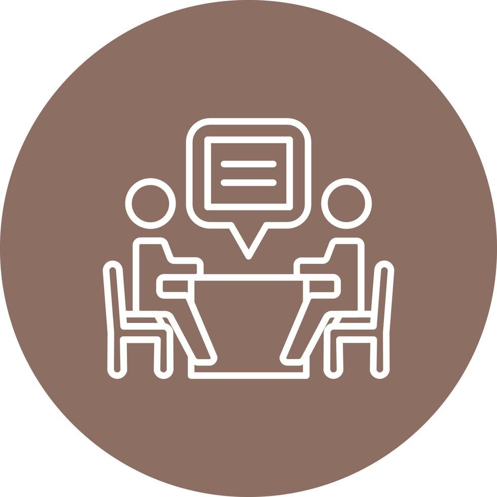 Interview Line Circle Background Icon vector