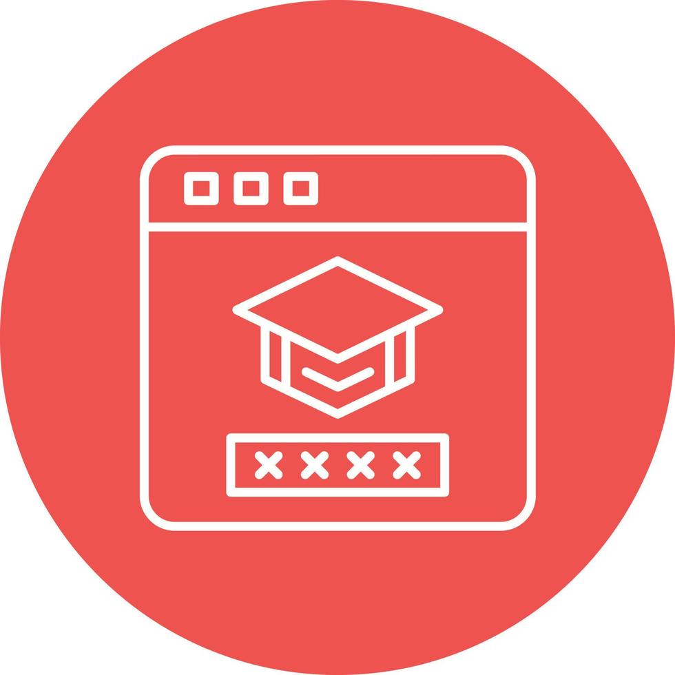 Student Log In Line Circle Background Icon vector
