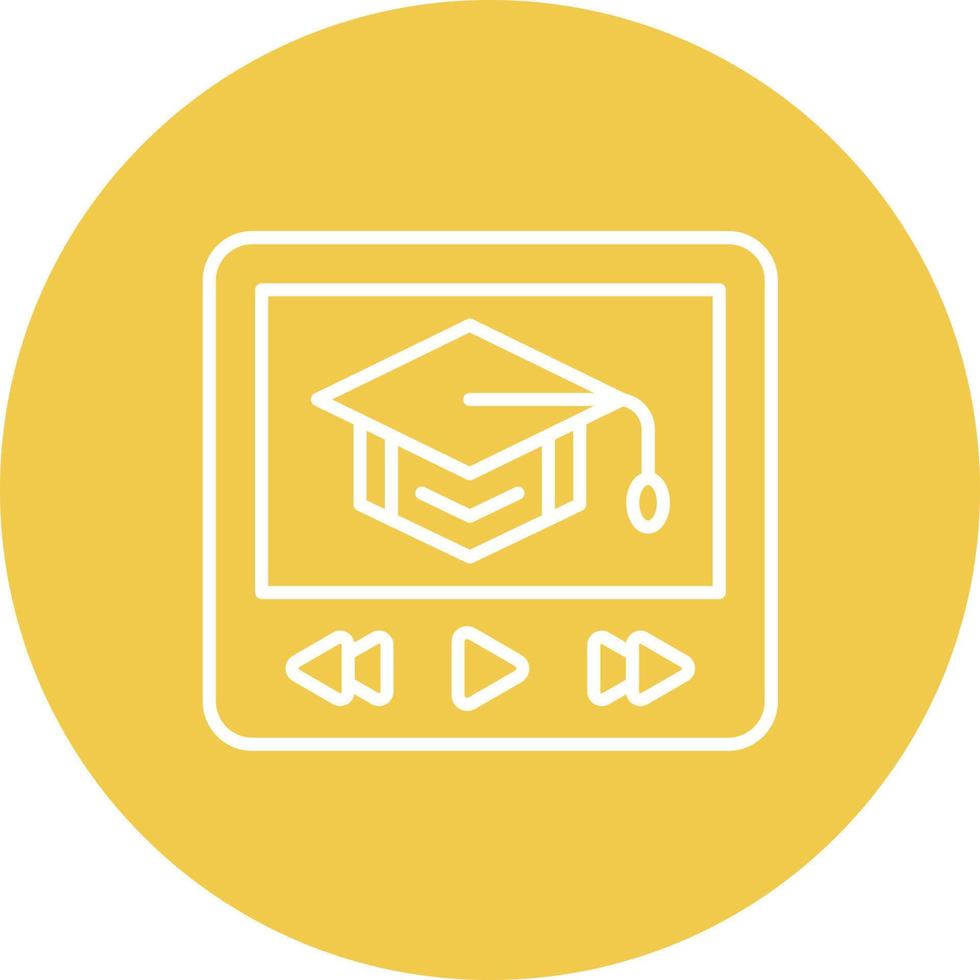 Video Tutorial Line Circle Background Icon vector