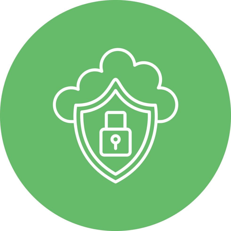 Cloud Security Line Circle Background Icon vector