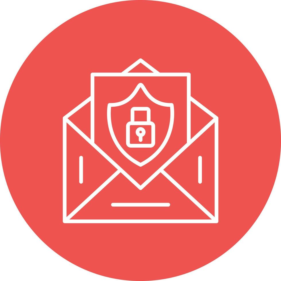 Email Security Line Circle Background Icon vector