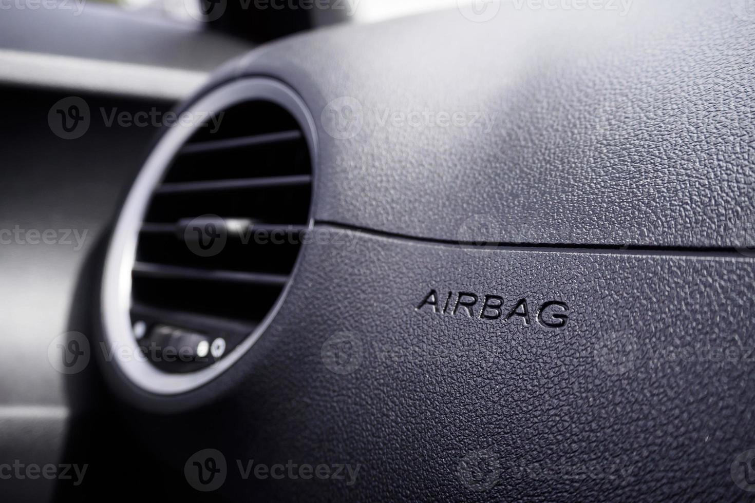 Safety airbag sign in the car photo