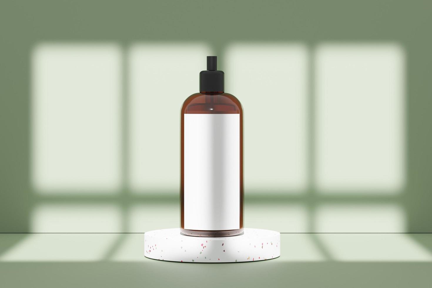 3d render of blank cosmetics skincare product or packaging for mock up. Terrazzo design. Beauty soap and spa concept. Lotion oil moisture for skin health. Premium and luxury design for branding. photo