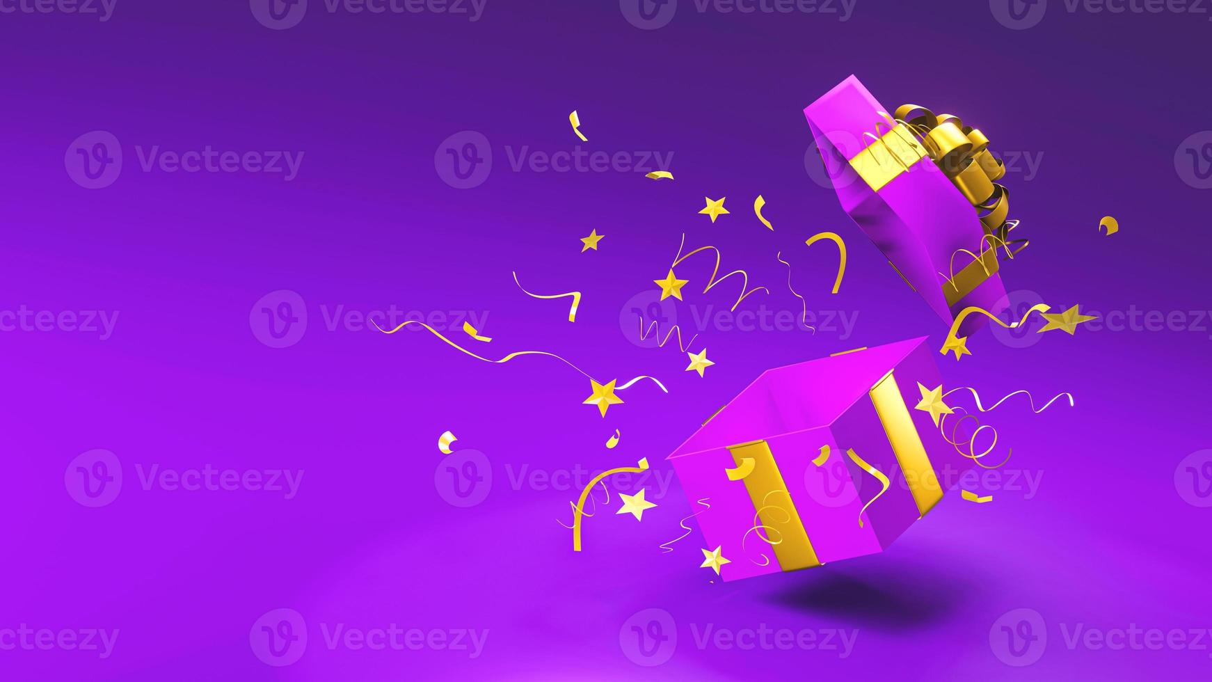 3D Render with gift box photo