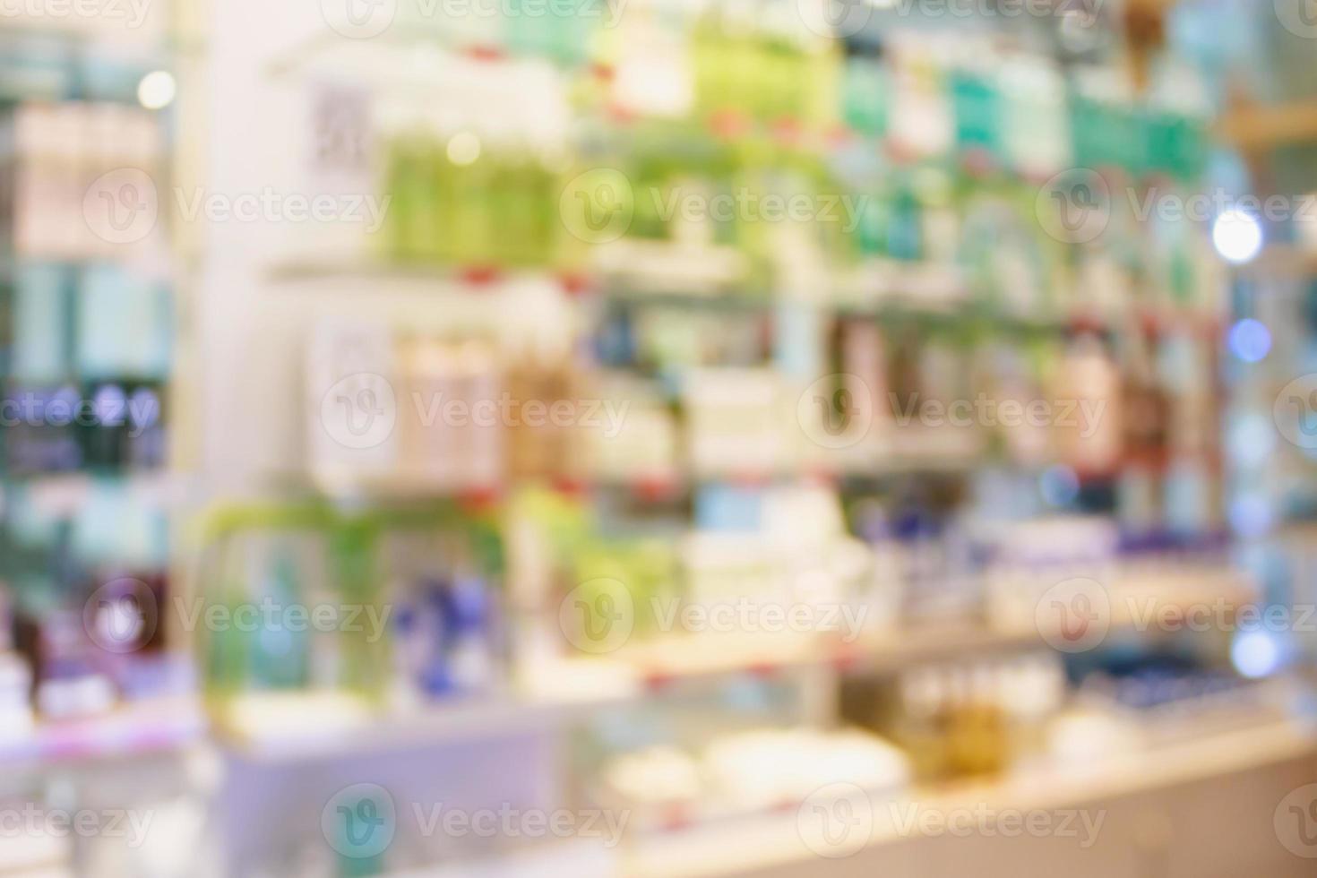 Beauty and cosmetic shop abstract defocused blur background photo