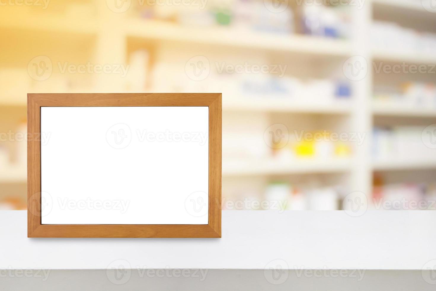 mostrador de farmacia sobre fondo de farmacia farmacia foto