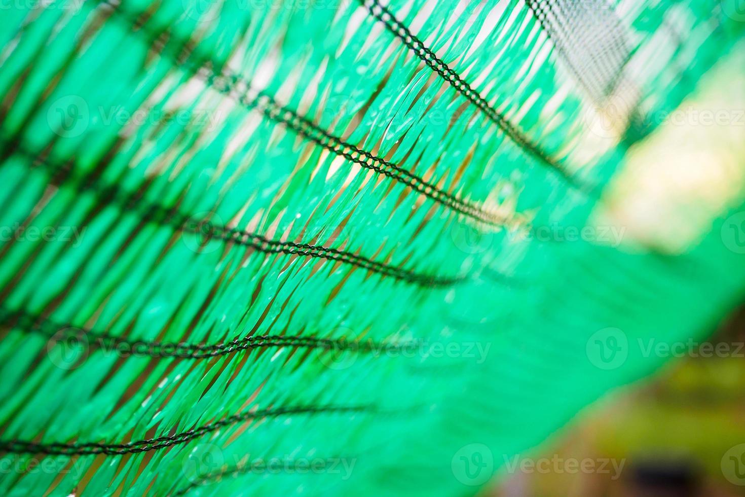 Close up Green Shading Net protect sun light photo