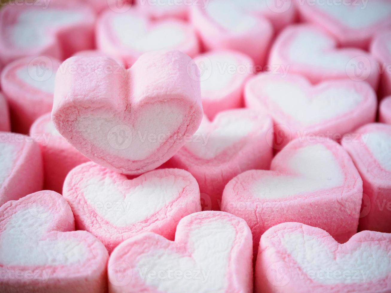 pink heart shape marshmallow for valentines background photo