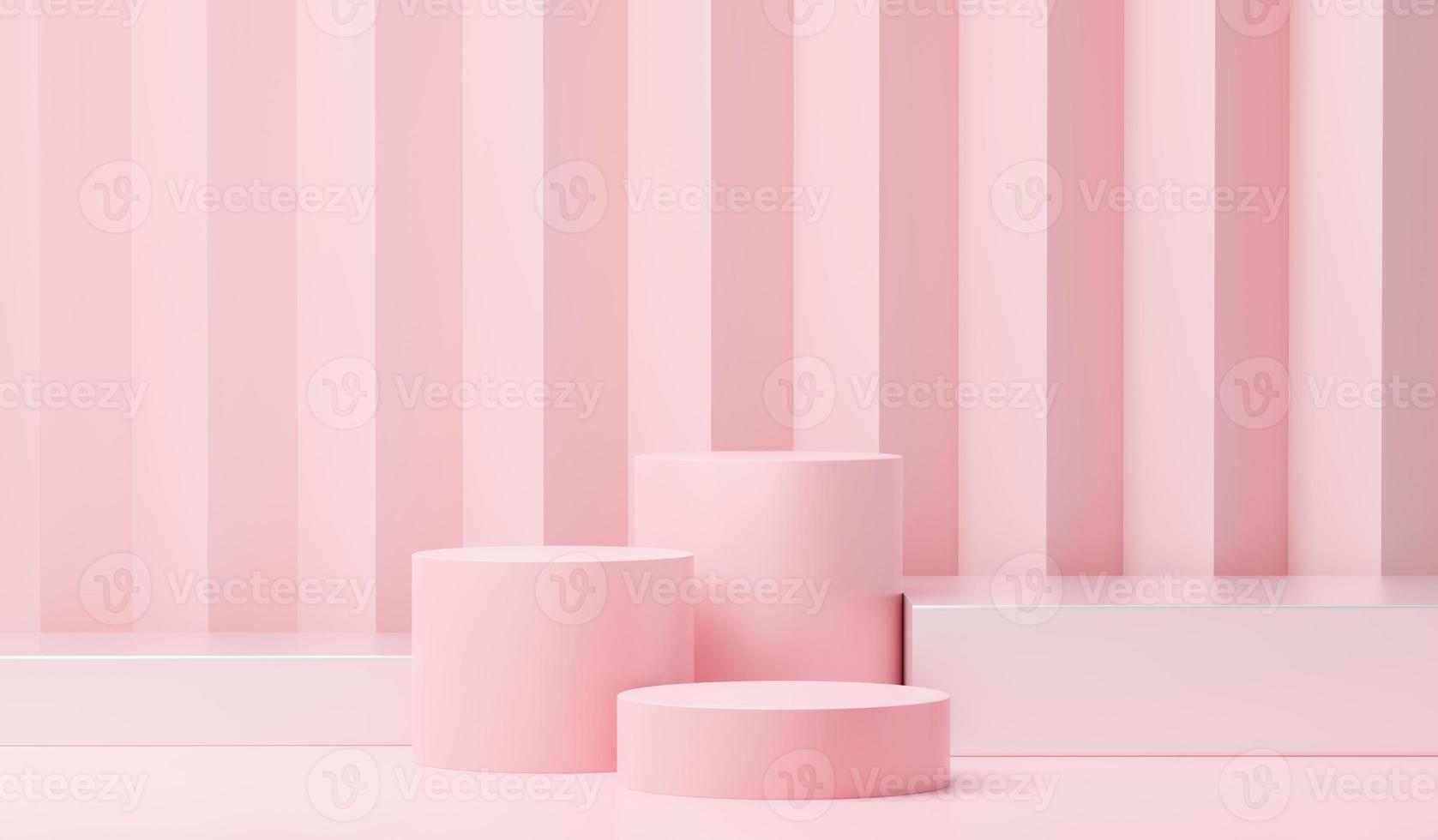 3d render abstract display podium platform for  product presentation and advertising. Minimal scene backdrop with clean design. Vacant pedestal for mock up. Empty stage with pastel color for cosmetic. photo