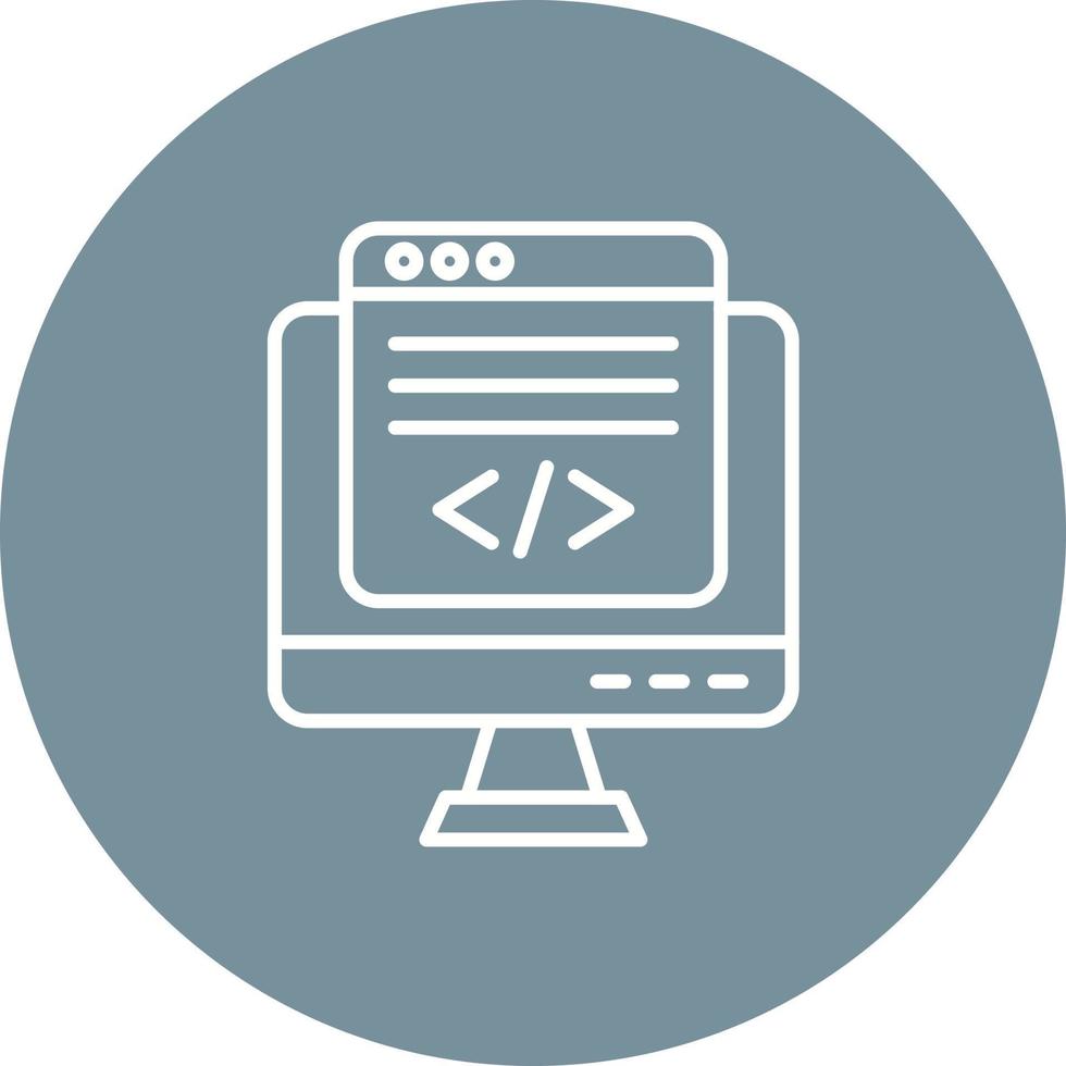 Web Development Line Circle Background Icon vector