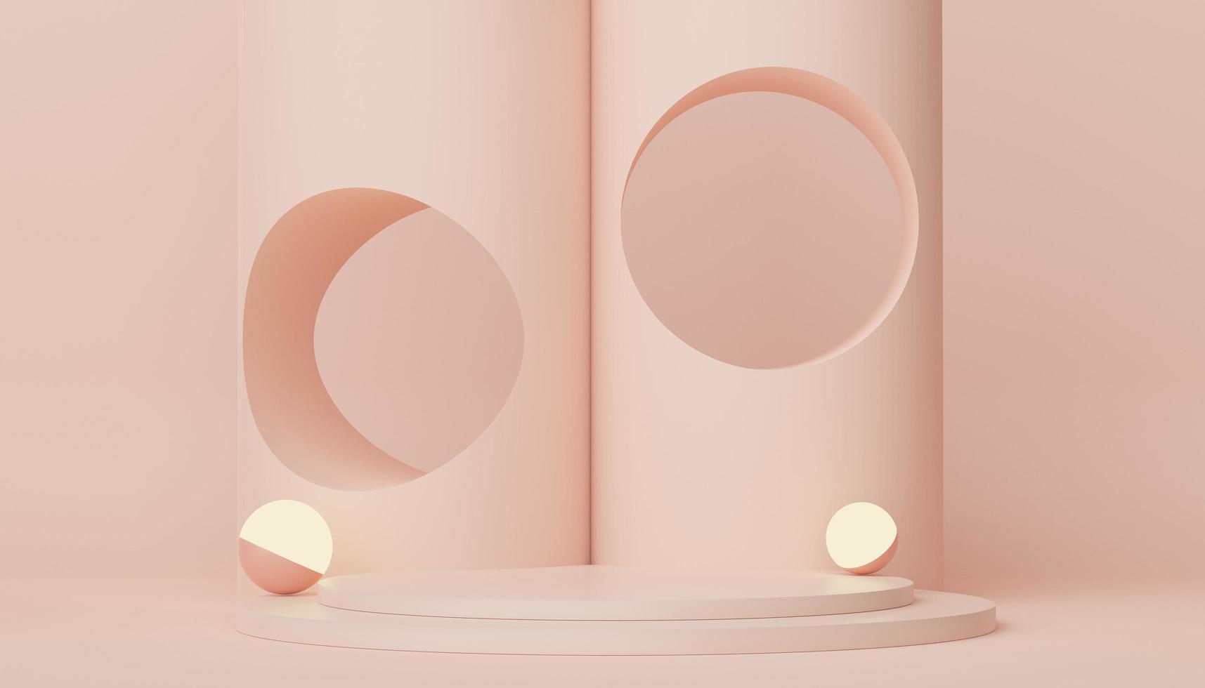 3d render display podium for product and cosmetic presentation. Minimal scene for advertising. Abstract clean background for web banner and mock up. simple geometric shapes. photo