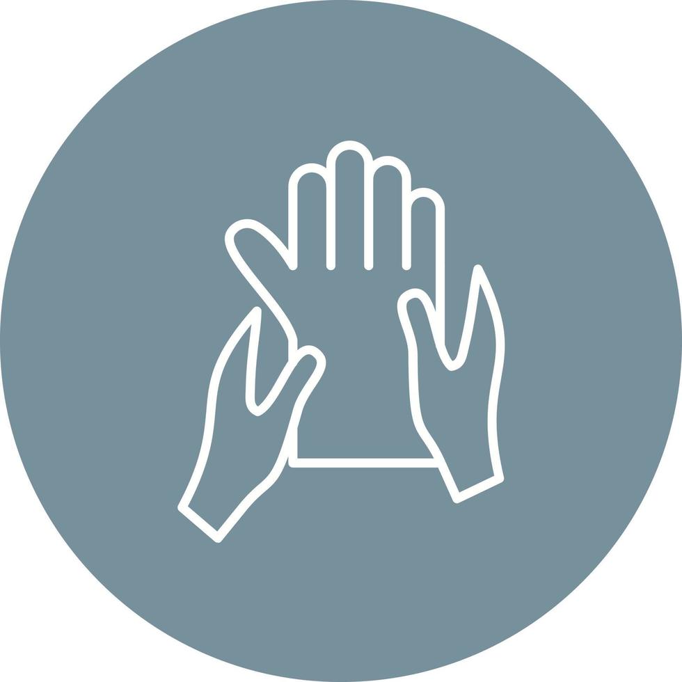 Hand Massage Line Circle Background Icon vector