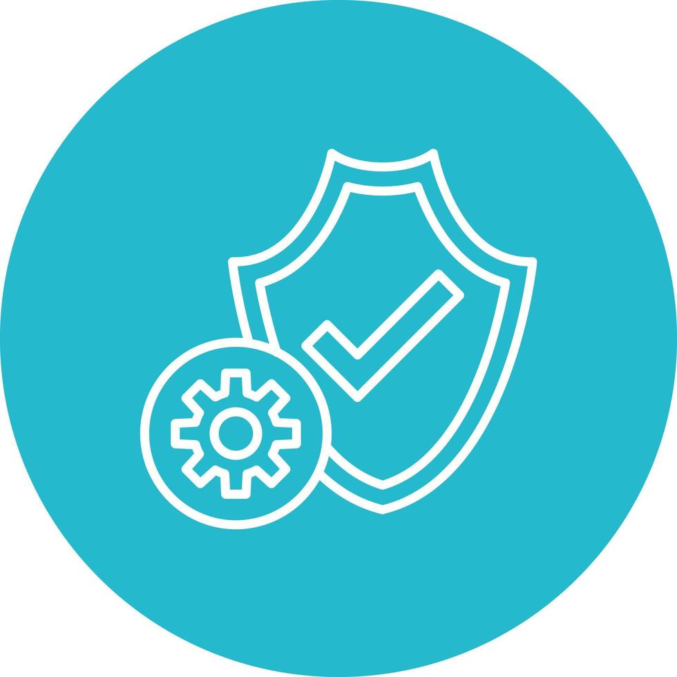 Quality Assurance Line Circle Background Icon vector