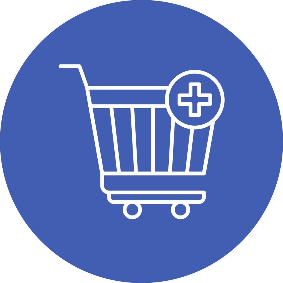 Add to Cart Line Circle Background Icon vector