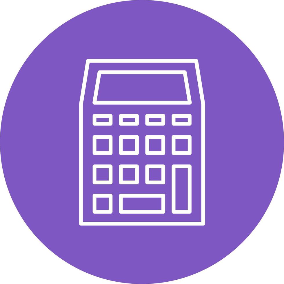 Calculator Line Circle Background Icon vector