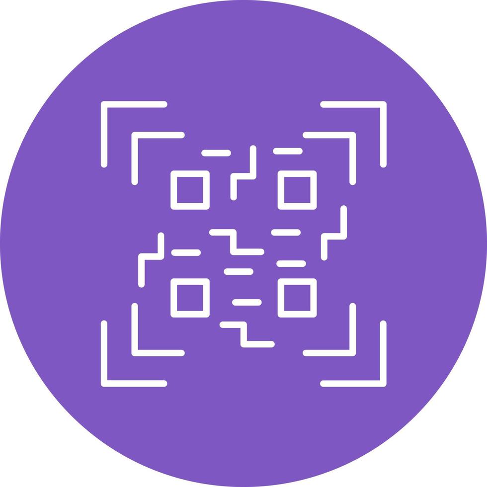 QR Code Scan Line Circle Background Icon vector