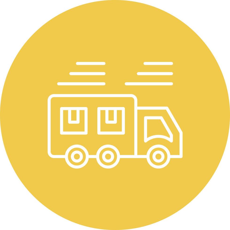 Fast Delivery Line Circle Background Icon vector