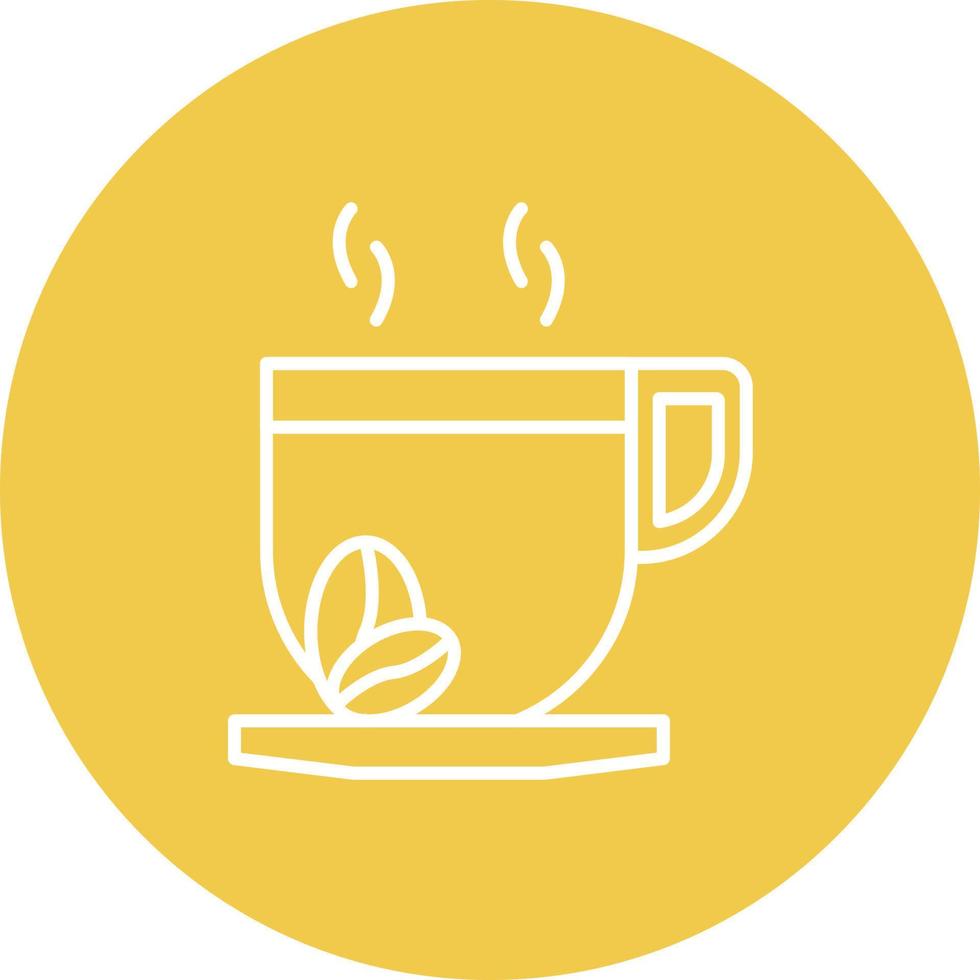 icono de fondo de círculo de línea de descanso para tomar café vector