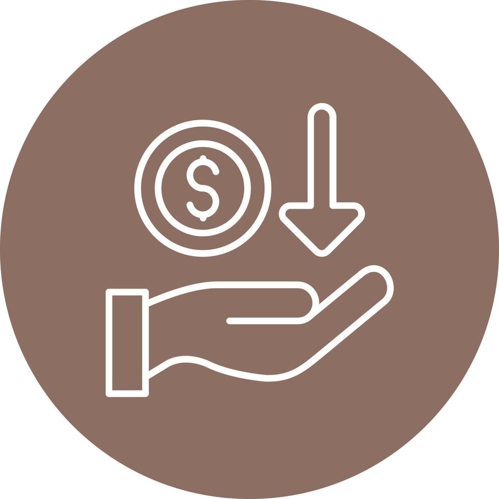 Receive Money Line Circle Background Icon vector