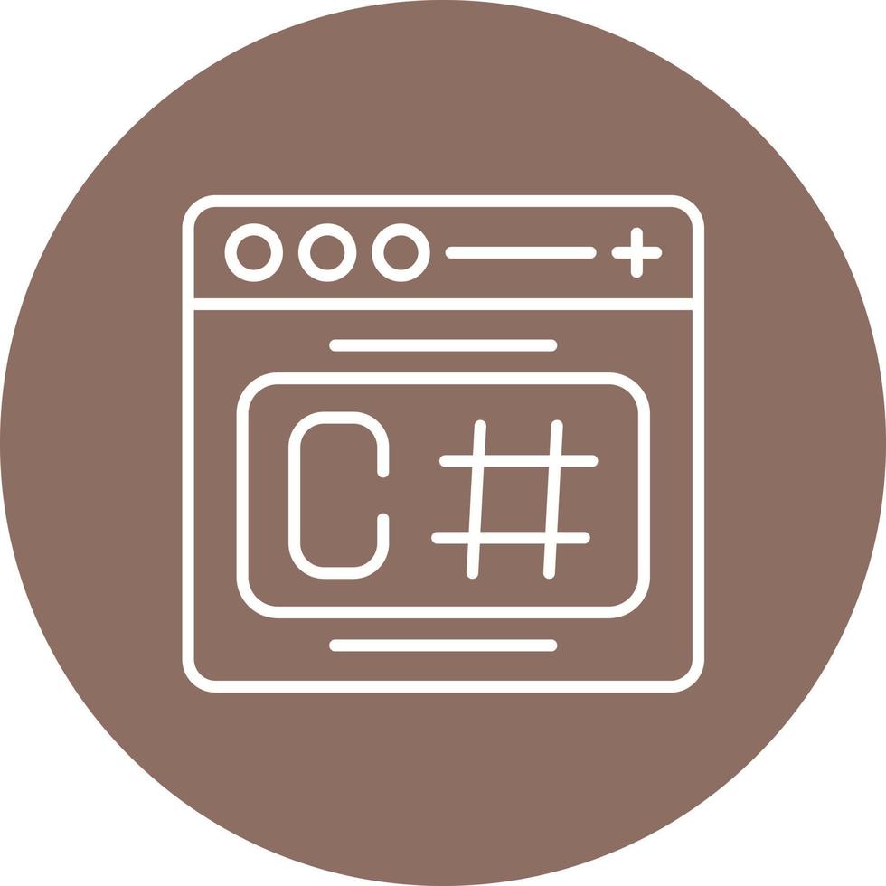 icono de fondo de círculo de línea nítida c vector