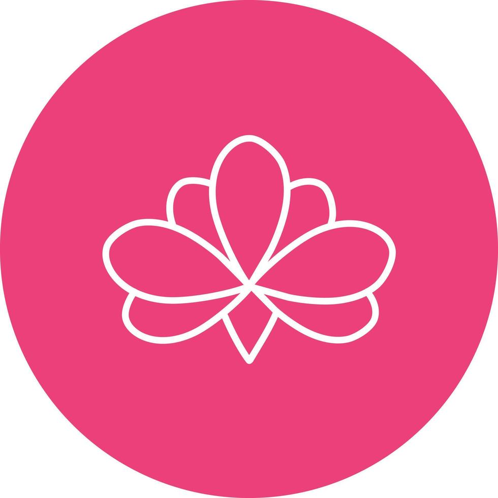 Lotus Line Circle Background Icon vector