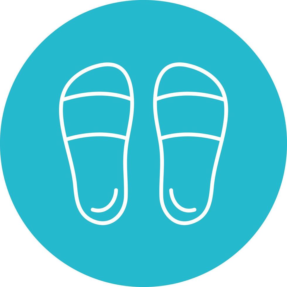 Slippers Line Circle Background Icon vector