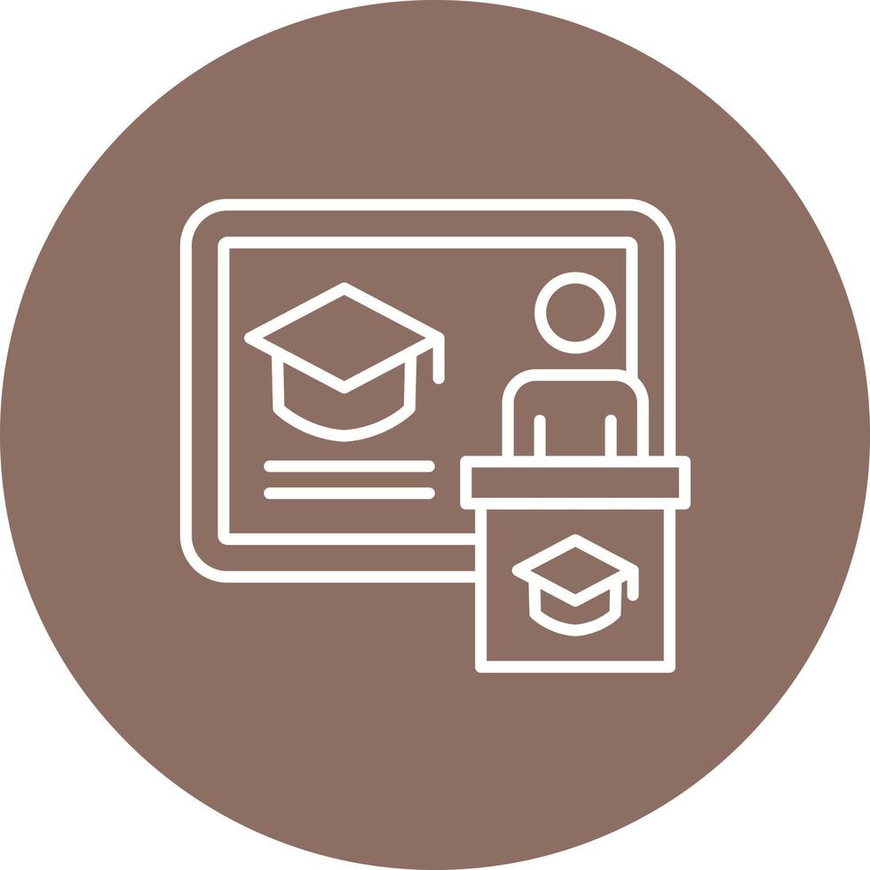 Lecture Line Circle Background Icon vector