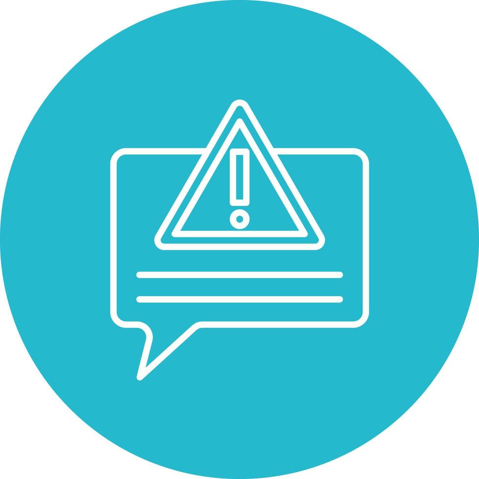 Message Alert Line Circle Background Icon vector