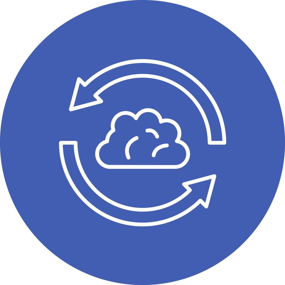 Cloud Sync Line Circle Background Icon vector