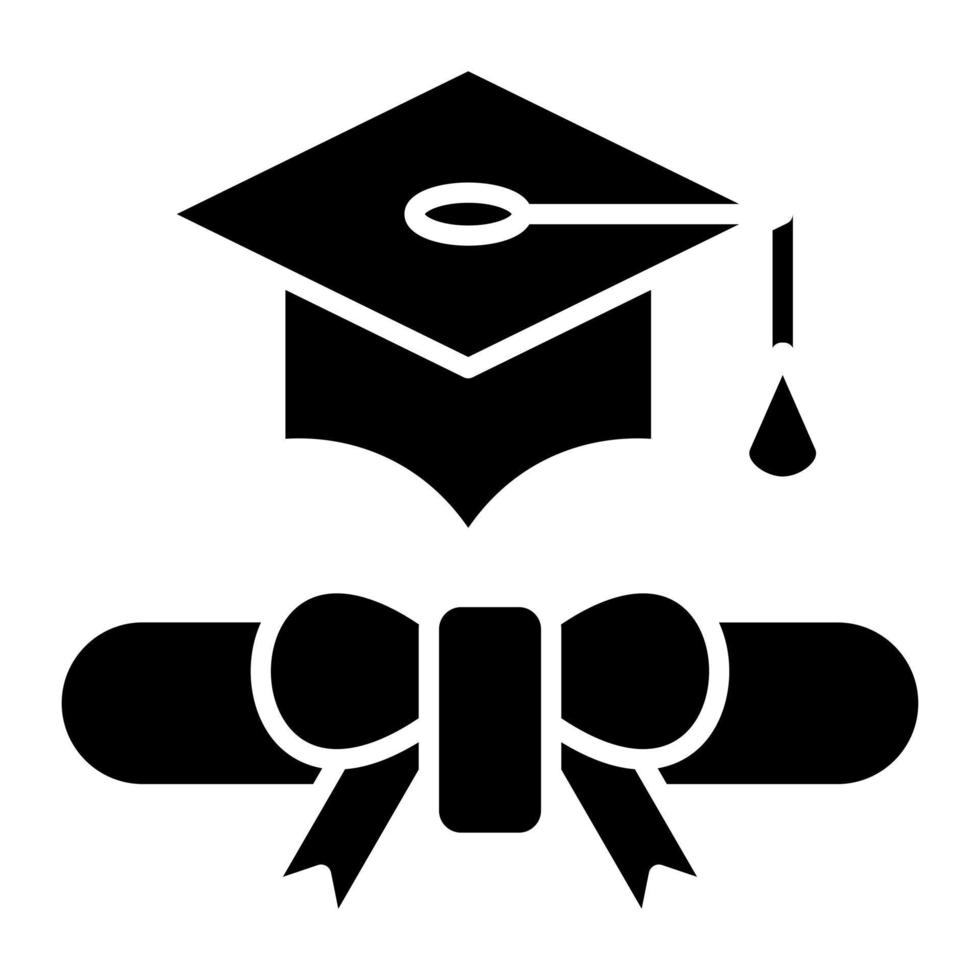 Scholarship Glyph Icon vector