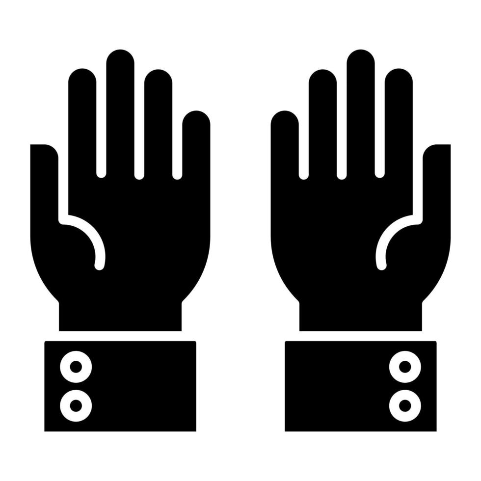 Hands Up Glyph Icon vector
