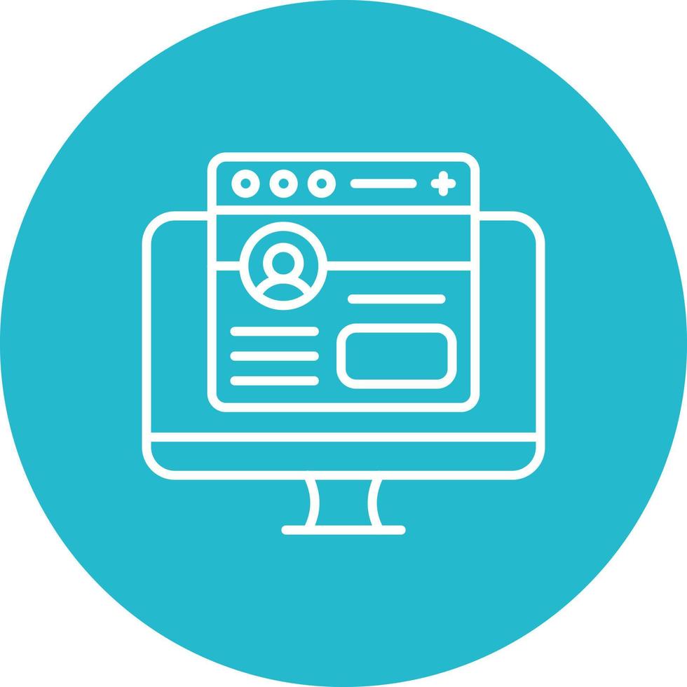 Frontend Development Line Circle Background Icon vector