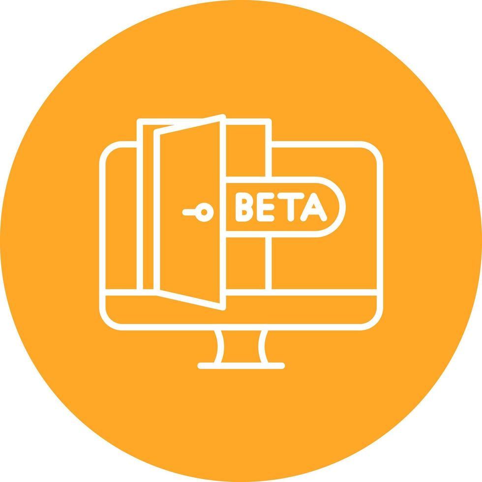 Beta Line Circle Background Icon vector
