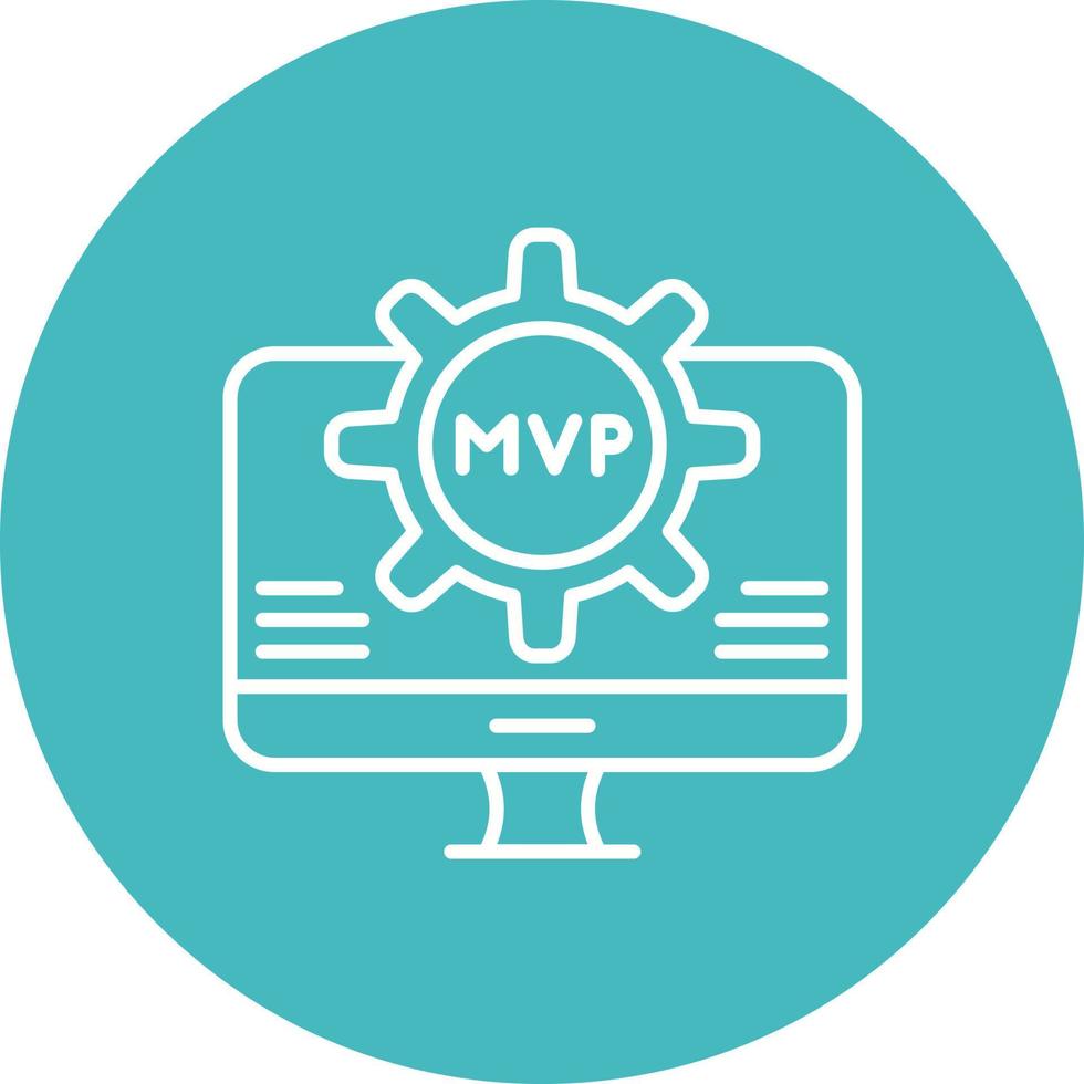MVP Line Circle Background Icon vector