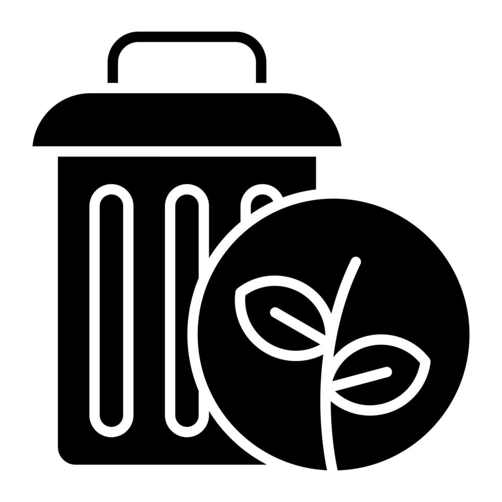 Plant Trash Glyph Icon vector