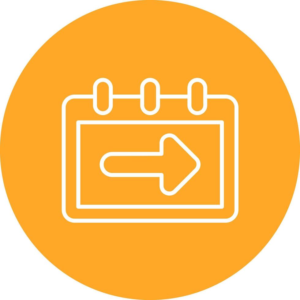 Next Week Line Circle Background Icon vector