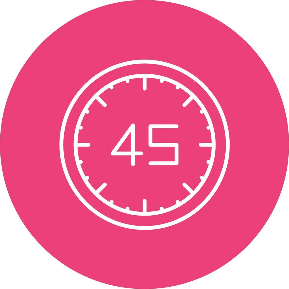 45 Minutes Line Circle Background Icon vector