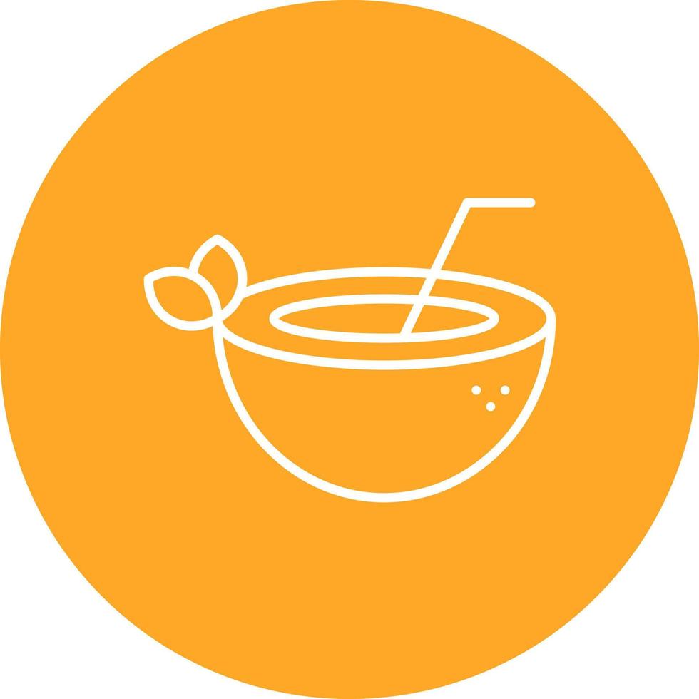 Coconut Drink Line Circle Background Icon vector